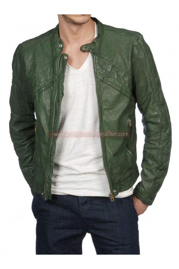 Austin and Ally Austin Moon Green Leather Jacket Ross Lynch Jacket